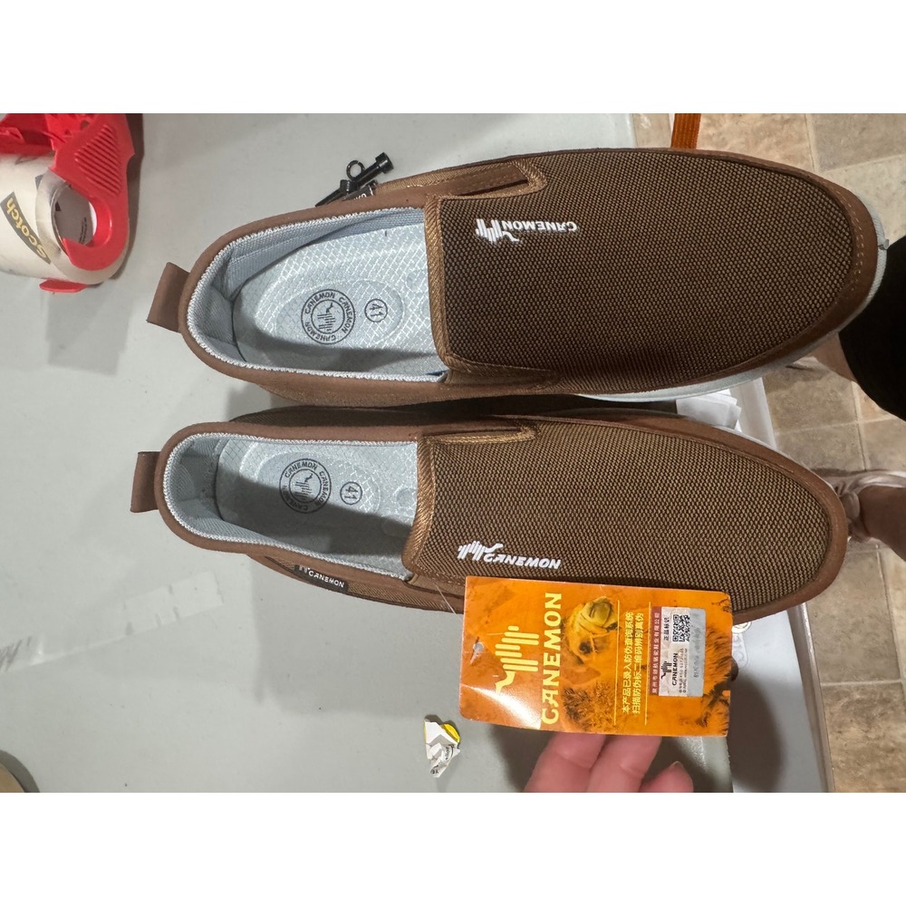 Canemon Mens Brown Mesh Slip On Loafers Casual Walking Shoes Size 41‎ NEW